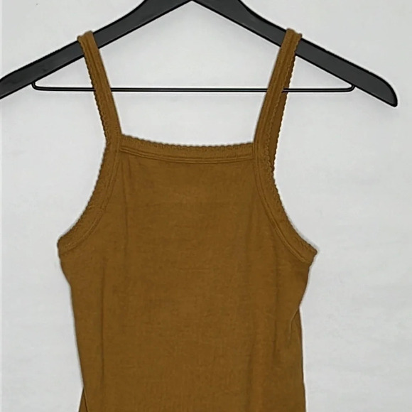 BP. Square Neck Tank Style Ribbed Bodysuit in Camel - NEW - Size XS - Picture 2 of 6